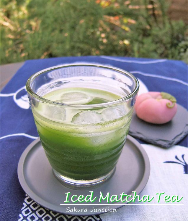 Iced Matcha Tea with Wagashi