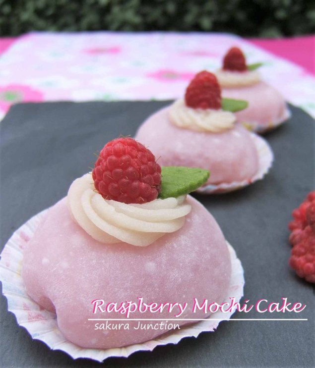 Raspberry mochi Cake three